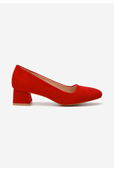 B T Shoes Arola Red Low Heel Shoes