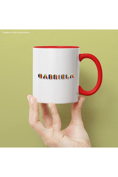 StoryGift Romania Mug With Name Gabriela, Romania, Supporter, Romanian Flag, Patriot, 330ml, Ce, Cu, STG.