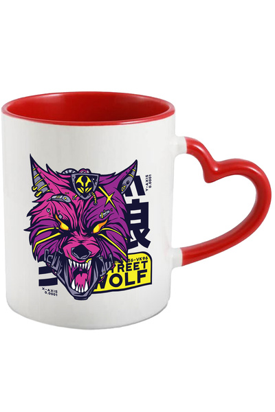 StoryGift Romania Cana Cu Mesaj Street Wolf, Lup, Robot, Mecha, Sci Fi, Colti...