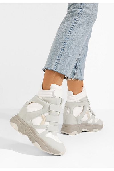 B T Shoes Sneakers Dama Cu Platforma Ascunsa Kata Albi