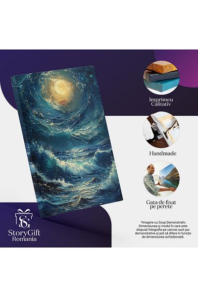 StoryGift Romania Tablou Canvas: Secretele Oceanului Pictura Facuta Din Interiorul Unui Ocean In Vartej De Apa V