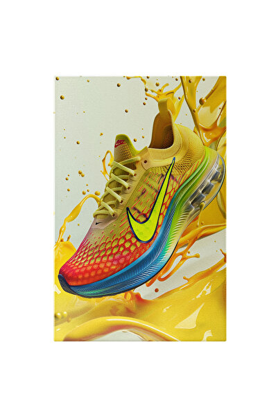 StoryGift Romania Tablou Canvas Stil Și Confort Adidas Nike Design Modern Colorat Pe Fundal De Vopsea Galbenă , P