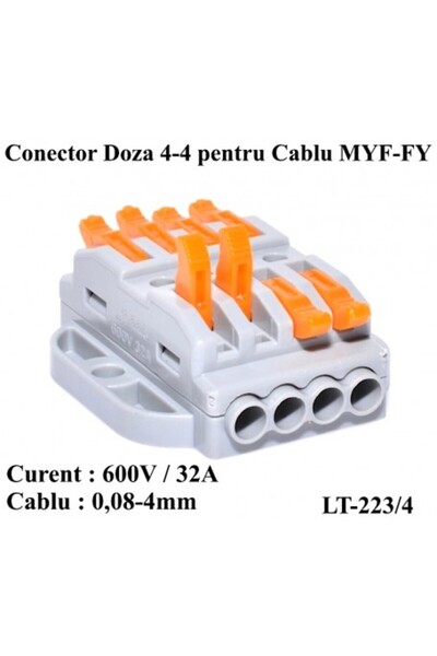 CLASSLIGHTS Mufă conector pentru cablu 4-4 LT-223/4, ElectroAZ