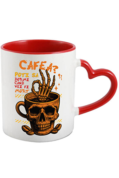 StoryGift Romania Cana Cana De Cafea Cu Forma Cap De Craniu, Coffe, 330ml, Ce...