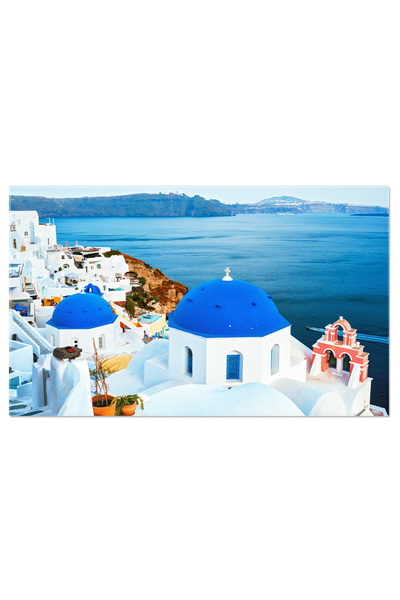 StoryGift Romania Tablou Canvas - O Lume Colorata: Santorini La Apus, Cu Vant...