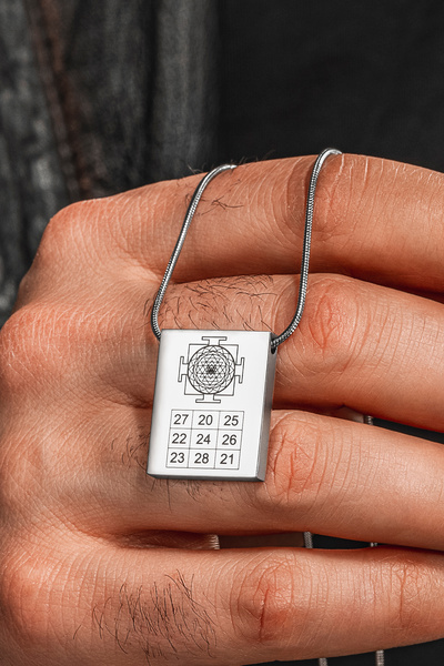 Otto Man Steel Jewelry Sri Yantra Ve Kubera Sembolü İşlemeli Kararmaz Paslanm...