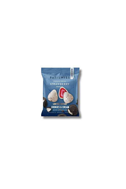 Patiswiss Beyaz Çikolatalı Kremalı Bisküvi Çilek Draje, 50G