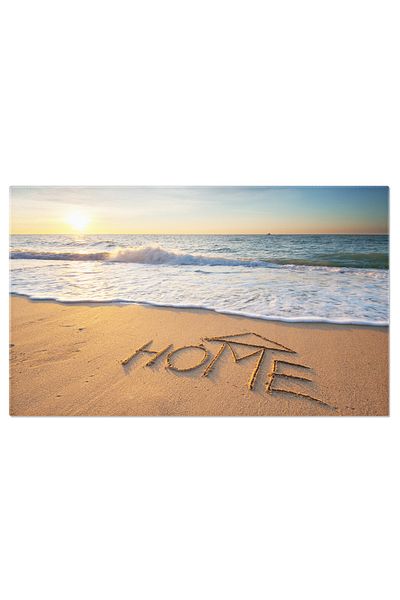 StoryGift Romania Tablou Canvas Mare Si Casa Pe Nisip, Imobil, Idee, Investitie, Real, Val, Desen, Nisip, Casa, T