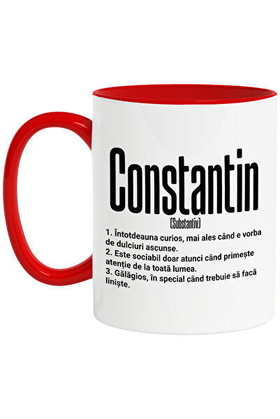 StoryGift Romania Cana Cu Numele Constantin, Cu Mesaj Amuzant, Curios, Sociab...