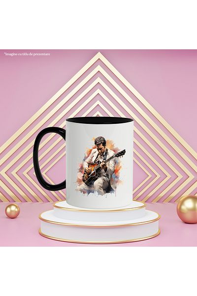 StoryGift Romania Elvis Presley Mug, Famous Singer, Actor, Guitar, Artist, Multicolor 330 m, With ,STG