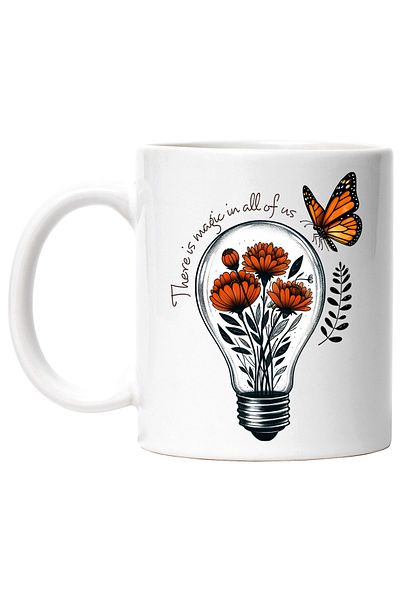 StoryGift Romania Cana Cu Mesajul "there Is Magic In All Of Us", Ilustratie, Motivational, Fluture, Cu ,stg