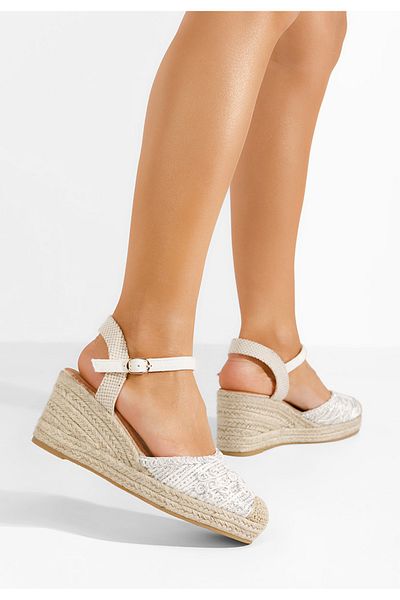 B T Shoes White Flasia espadrille sandals