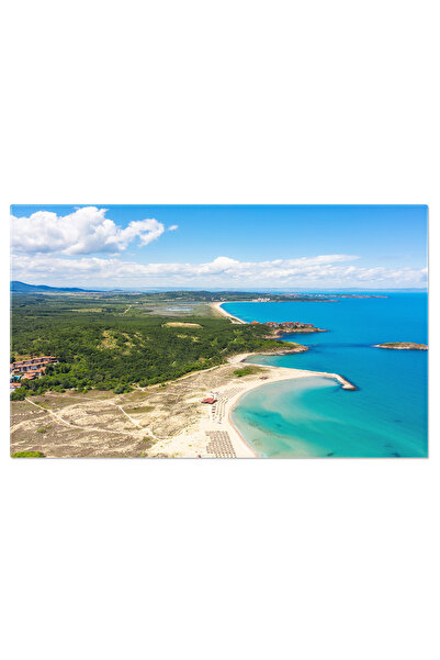 StoryGift Romania Tablou Canvas - Frumusetea Litoralului: Plaja, Drone, Insul...