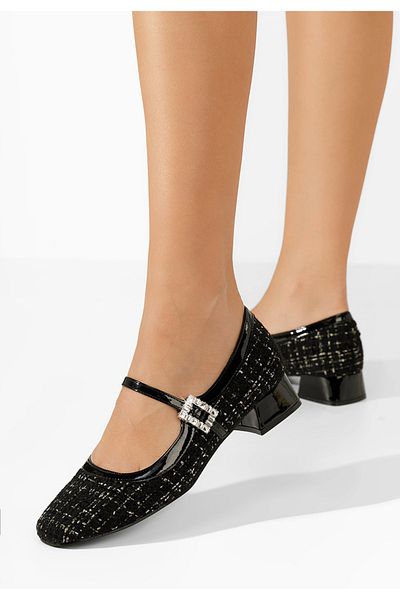B T Shoes Pantofi Cu Toc Mic Milina Negri