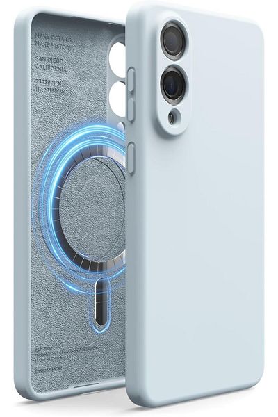 Elago Magnetic Liquid Silicone for Samsung Galaxy S25 EDGE cover compatible with MagSafe Light Blue