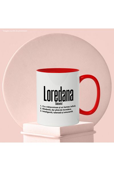 StoryGift Romania Mug With the Name Loredana, and Motivational Message, Determination, Modest, Intelligent, With, STG.