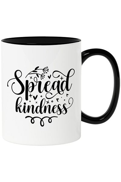 StoryGift Romania Mug with hearts and the text "Spread kindness" - spread kindness help with Man, With