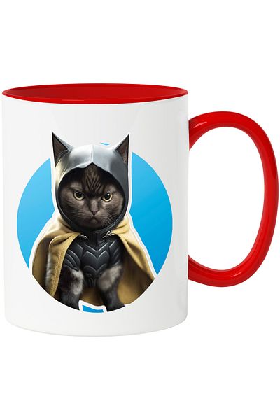 StoryGift Romania Superhero Cat Portrait Mug, Batman Custom Cat, Custom Cat, With