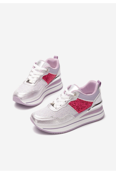 B T Shoes Fialové dámské tenisky na platformě Hanifa