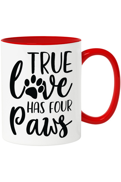 StoryGift Romania Mug with the message "True love has four paws" - true love has 4 paws with Ma, Cu