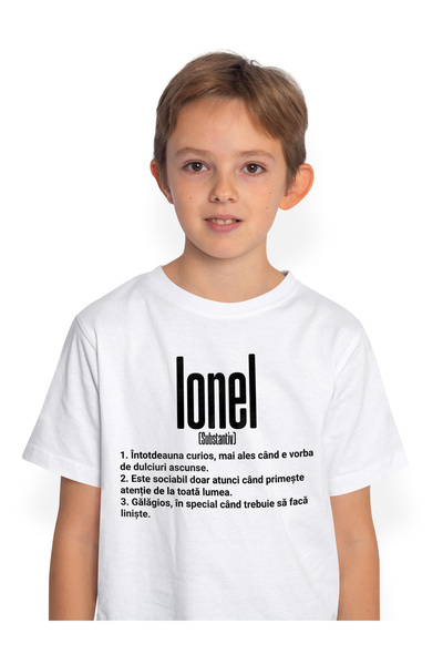 StoryGift Romania Tricou Copii Baieti Cu Numele Ionel, Cu Mesaj Amuzant, Curi...