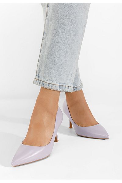 B T Shoes Pantofi Cu Toc Subtire Lasena Mov
