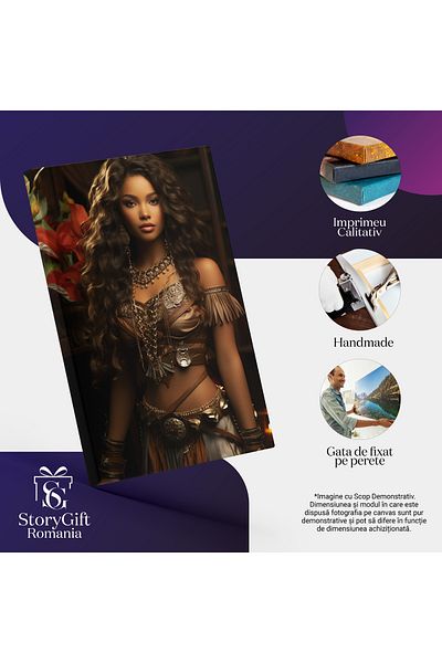 StoryGift Romania Tablou Canvas: Dansatoare De Hula Frumusete, Brunet, Lucrari De Arta, Cosplay, Croiala Costum,
