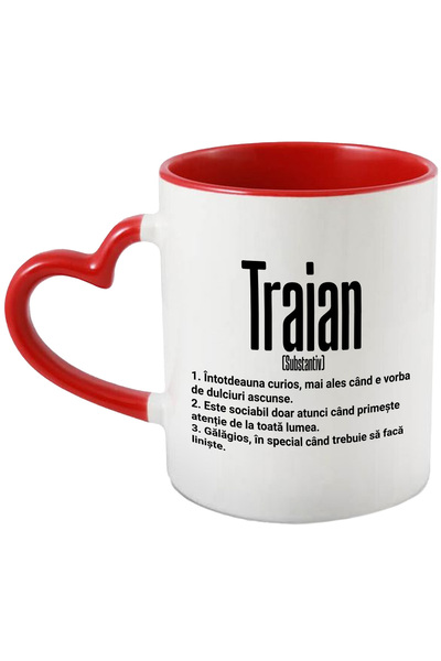 StoryGift Romania Cana Cu Numele Traian, Cu Mesaj Amuzant, Curios, Sociabil, ...