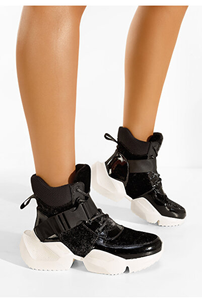 B T Shoes Sneakers αστραγαλου γυναικεια μαύρα Caserio V5