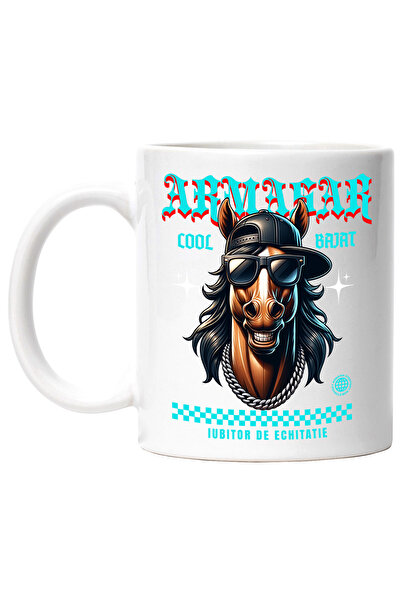 StoryGift Romania Cana Armasar Cool Cu Ochelari De Soare Si Sapca Iubitorii D...