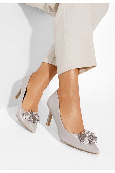 B T Shoes Flavia Medium Heel Shoes Grey