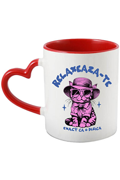 StoryGift Romania Cana Pisica Cocheta Mesaj Relaxeaza-te Exact Ca O Pisica, 3...