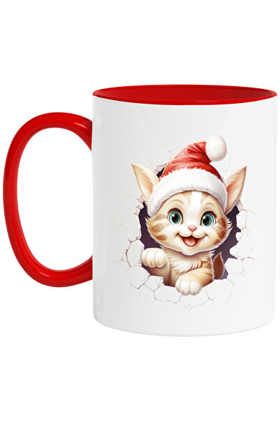 StoryGift Romania Cana Cu O Pisicuta Care Scoate Capul Printr-un Perete Distr...