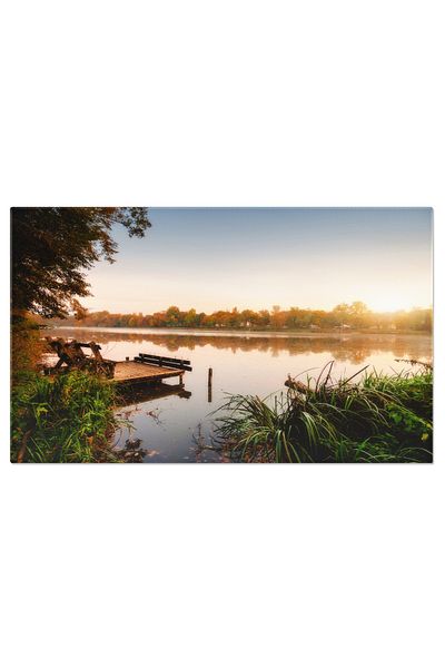 StoryGift Romania Tablou Canvas - Toamna Pe Lac: Reflectii, Culori Si Liniste