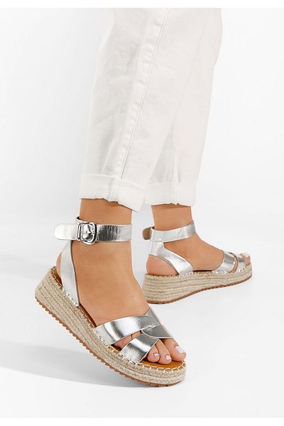B T Shoes Sandale Cu Platforma Avelena Argintii