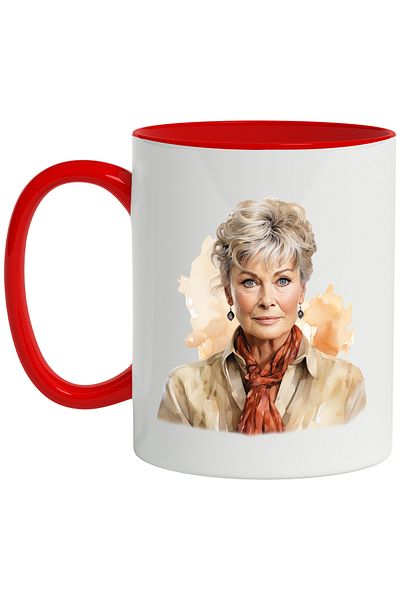 StoryGift Romania Judi Dench Mug, Actress, Celebrity, Hollywood, Movies, Multicolor 330 ml, C, With