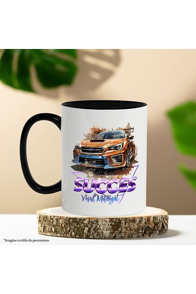 StoryGift Romania Mug With Message Success Dream Motorized, Car, Illustration, Multicolor 330 ml, Sky, With, STG