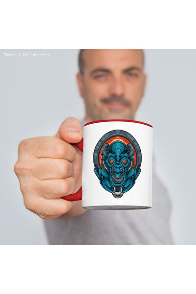 StoryGift Romania Mug With Dragon, Mecha, Animal, Monster, Robot, Multicolor 330 ml, Ceramic with Ma, With, STG