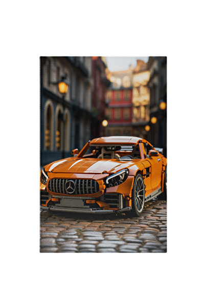 StoryGift Romania Tablou Canvas: Lego Mercedes Portocaliu Masina Cu Interioos...