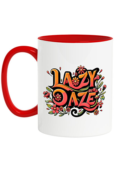 StoryGift Romania Cana Cu Mesajul "lazy Daze", Ilustratie, Amuzant, Razi, Com...