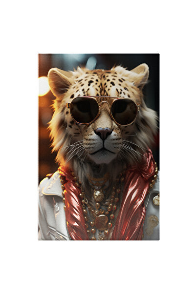 StoryGift Romania Tablou Canvas: Portret Felina Extravagantă Cu Ochelari De S...