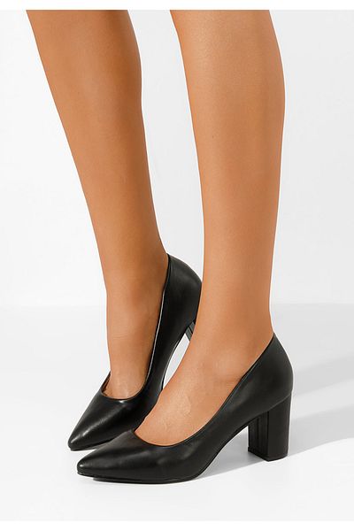 B T Shoes Pantofi Cu Toc Gros Meliana Negri