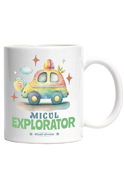 StoryGift Romania Cana Micul Explorator Masina Copii Bebe Aventura , 330ml, C...