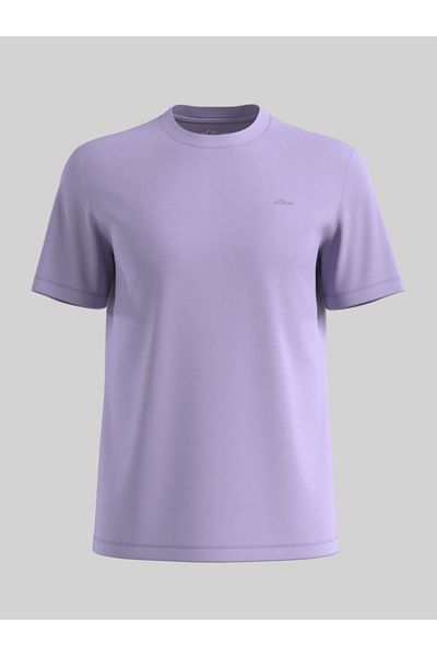 s.Oliver Men's Short-sleeved T-shirt With Logo And Regular Fit, Lilac, 2xl