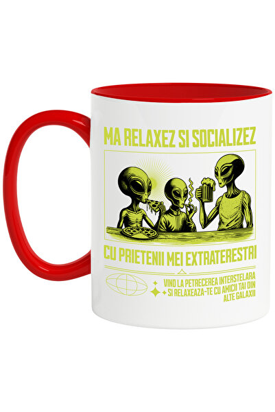 StoryGift Romania Cana Prietenii Extraterestri Socializare Pizza , 330ml, Cer...