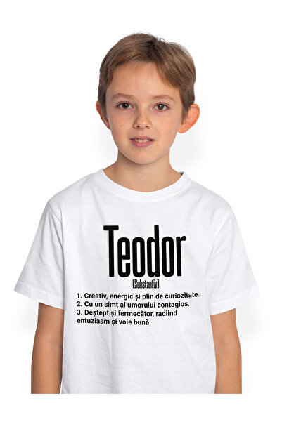 StoryGift Romania Tricou Copii Baieti Cu Numele Teodor, Cu Mesaj Motivational...