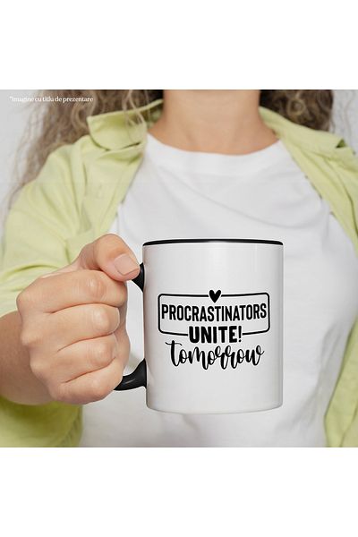 StoryGift Romania Mug for people who keep putting off doing certain things with Black Handle, With Handle