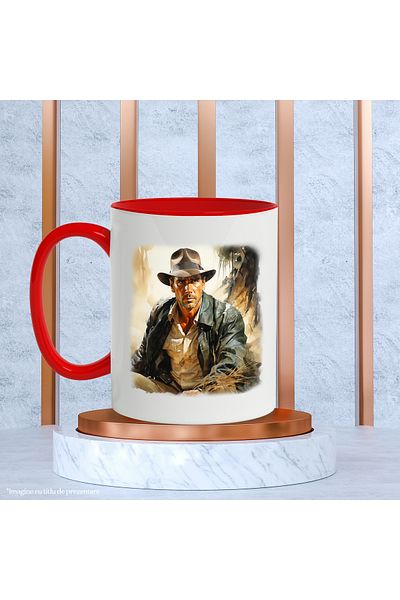 StoryGift Romania Indiana Jones Mug, Fictional Character, Movie Lovers, Multicolor 330 ml, Ce, Cu, STG