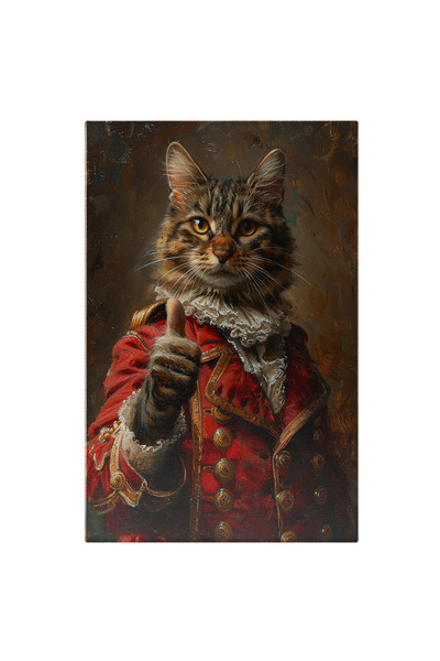 StoryGift Romania Tablou Canvas Pisica Cu Blana Maronie-alba Cu Ochii Care Sc...