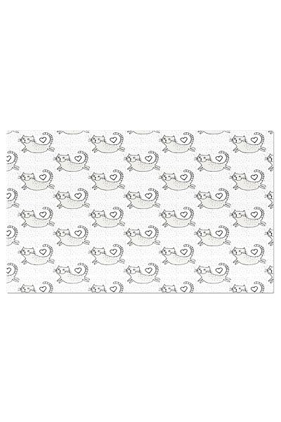 StoryGift Romania Canvas Painting 40 X 25cm Fun In Black And White, Cat Illustrated In A Created Pattern